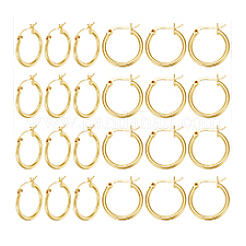 12 paio di orecchini a cerchio in ottone&nbsp;EJEW-PH0001-40