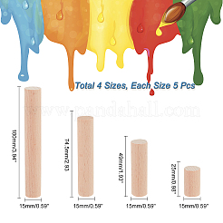 20 шт. 4 круглых деревянных палочки&nbsp;WOOD-NB0002-16C