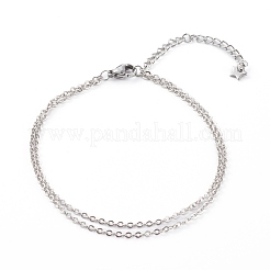 Bracciali con ciondoli a farfalla smaltati in lega e set di bracciali a più fili con catena portacavi in ottone&nbsp;BJEW-JB06075
