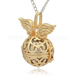 Colgantes de jaula redonda de bronce dorado&nbsp;KK-J233-05G