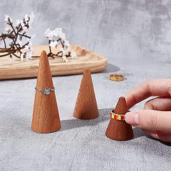 Présentoir à bagues en bois de hêtre&nbsp;ODIS-WH0007-58