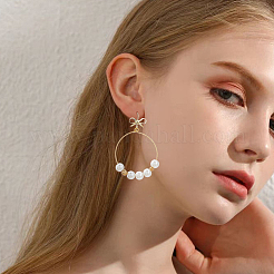 Латунные крючки для серег в форме банта&nbsp;KK-HS0001-78G