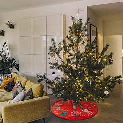 Jupe de sapin de noël en polyester&nbsp;DIY-WH0321-40B