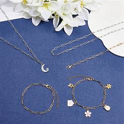 Комплекты украшений из цепочек-скрепок из нержавеющей стали 304 и браслетов&nbsp;SJEW-SC0001-07