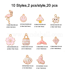 20шт 10 стиля подвески из сплава с эмалью&nbsp;ENAM-FP0002-55
