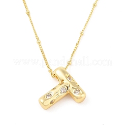 Messing Micro Pave klare Zirkonia Anhänger Halsketten&nbsp;NJEW-Z038-01G-T