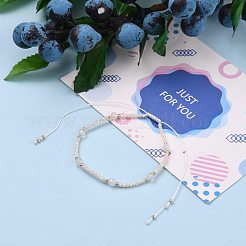 Регулируемый браслет из плетеных бусин с нейлоновым шнуром&nbsp;BJEW-JB05683-05