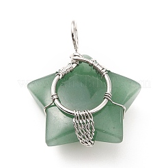 Естественный зеленый авантюрин подвески&nbsp;G-D458-04P-05-RS