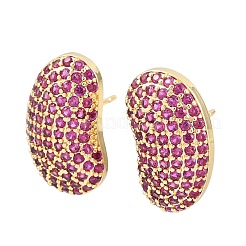 Boucles d'oreilles en laiton avec zircone cubique de micro pave&nbsp;EJEW-K324-09G-02