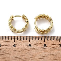 Прозрачные серьги-кольца с листьями кубического циркония&nbsp;LS-EJEW-B013-01