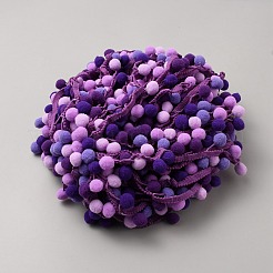 Rubans de pompon de boule de pom pom de polyester de couleur dégradée&nbsp;DIY-WH0580-34D