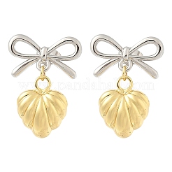 Двухцветные латунные серьги-гвоздики с подвесками&nbsp;EJEW-Z119-01GP