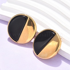 Плоские круглые серьги-гвоздики из нержавеющей стали 304&nbsp;EJEW-C142-04G-01