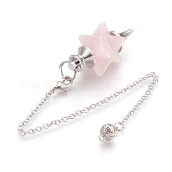Pendules de radiesthésie en quartz rose naturel&nbsp;X-KK-F756-08D