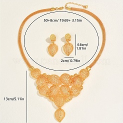 Комплекты серег и ожерелий из винтажного сплава с полыми листьями для женщин&nbsp;BM5299