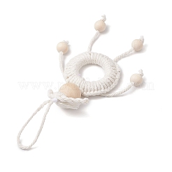 2 pièce de 2 couleurs de décorations de pendentif de marionnette en cordon de coton macramé fait à la main&nbsp;HJEW-JM02656