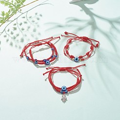Set di braccialetti di perline intrecciati con occhio diabolico in resina da 6 pz 6&nbsp;BJEW-JB08340