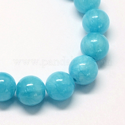 Chapelets de perles de pierres en jade jaune teinte&nbsp;X-G-R271-6mm-Y05