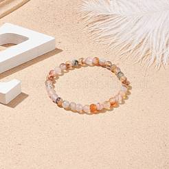 Эластичный браслет из круглых бусин из натурального агата&nbsp;BJEW-JB08614-04