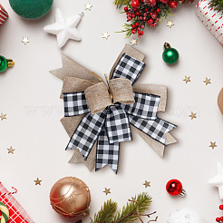 1 шт. рождественские льняные украшения в виде больших бантов&nbsp;AJEW-CN0005-55B