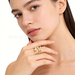 Manchette ouverte ajustable en acier inoxydable 304 en forme de serpent pour femmes&nbsp;QO4432-1