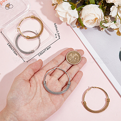 2 пара сережек-колец из нержавеющей стали 304 двух цветов&nbsp;EJEW-BBC0001-73C