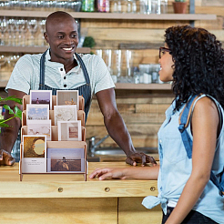 2 сумка 4 слоя настольных деревянных подставок для демонстрации товаров&nbsp;ODIS-UN0001-23