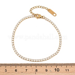 Bracelets de tennis pour femmes en acier inoxydable 304 sertis de micro-pavés de zirconiums cubiques&nbsp;LS-BJEW-A146-01G