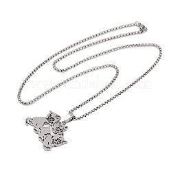 201 полое ожерелье с милым котом из нержавеющей стали для женщин&nbsp;LS-NJEW-K283-38P