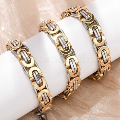 Двухцветные византийские цепочки из нержавеющей стали 304 толщиной 9 мм для женщин и мужчин&nbsp;NJEW-F363-03GP