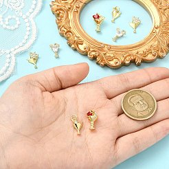 8 шт. 4 стиля латунных подвесок с микропаве из прозрачного кубического циркония&nbsp;KK-CJ0002-99