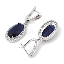 Boucles d'oreilles à tige ovales en laiton avec zircone cubique pavée pour femmes&nbsp;EJEW-I304-24P
