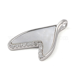 Латунные микропаве прозрачные подвески с фианитом&nbsp;KK-Q816-05P-01