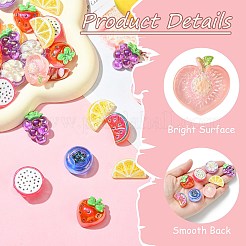 40 Stück 8 Stile galvanisieren UV-Beschichtung opake Fruchtharz-Cabochons&nbsp;RESI-CJ0004-53