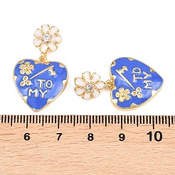 Латунные микропаве прозрачные подвески с фианитом&nbsp;KK-H262-01A-G