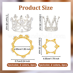 4 stücke 2 arten crown legierung ornamente&nbsp;DJEW-OC0001-54