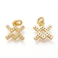 Pendenti in zirconi cubici trasparenti in micro pavè di ottone&nbsp;X-ZIRC-P081-G01-RS