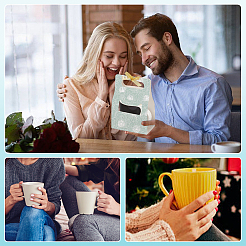 Cajas de almacenamiento para tazas de regalo con papel en blanco con transferencia de calor rectangular y cinta de color dorado&nbsp;CON-WH0201-001