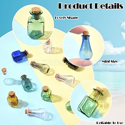 18шт 18 стиля стеклянные пробковые бутылки орнамент&nbsp;AJEW-YW0001-52