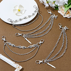 4 шт. 2 стиля цепи для обуви из сплава&nbsp;AJEW-HY0002-34