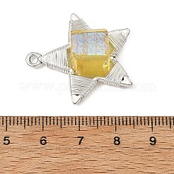 Pendentifs en quartz naturel facetté électroplaqué&nbsp;PALLOY-TA00443-04
