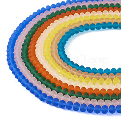 8 нитка 8 цвета прозрачные стеклянные бусины нити&nbsp;GLAA-TA0002-20