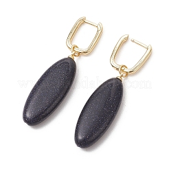 2 paio di orecchini a cerchio in pietra d'oro blu sintetica e howlite naturale&nbsp;EJEW-JE07000