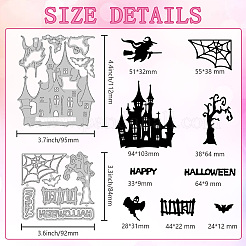 Halloween-Schloss-Stanzschablonen aus Kohlenstoffstahl&nbsp;DIY-WH0309-2408