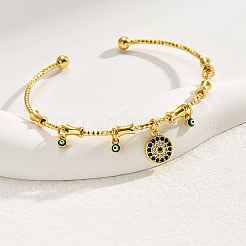 Bracelets manchette ouverts en laiton doré&nbsp;WP5014-1