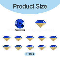 1 sacchetto di cabochon di strass in vetro con retro appuntito&nbsp;RGLA-TADJ0001-01B-09