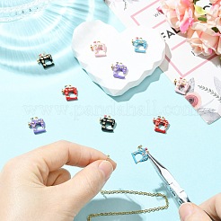10pcs 5 Farben Legierung Emaille Charms&nbsp;ENAM-CJ0007-55