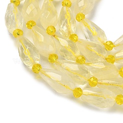 Нити из натуральных бусин лимонного кварца (обработанных нагреванием)&nbsp;G-G453-F07-8x16mm
