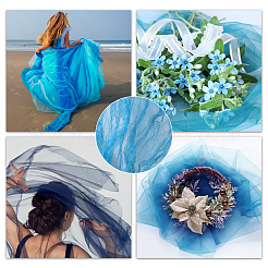 Кружевная ткань из органзы градиентного цвета&nbsp;DIY-WH0308-575