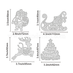 4pcs 4 styles de Matrice de découpe de coupe en acier au carbone pochoirs&nbsp;DIY-DM0001-93
